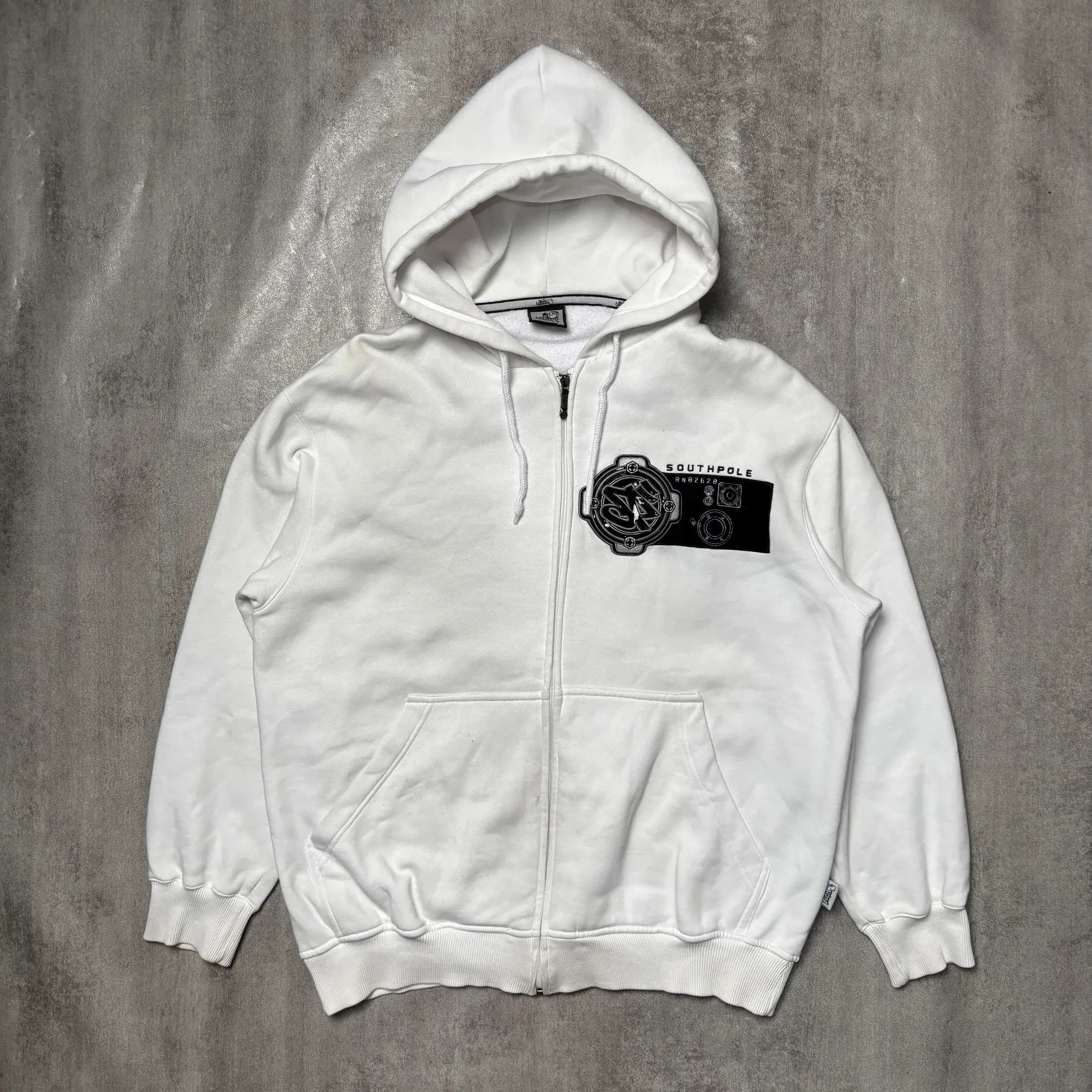 RARE SOUTHPOLE BBOY WHITE ZIPPER HOODIE 3