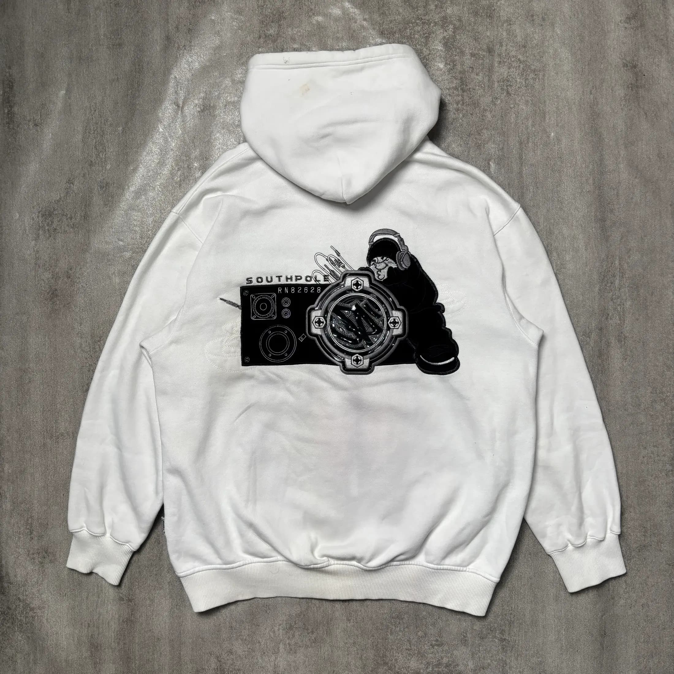 RARE SOUTHPOLE BBOY WHITE ZIPPER HOODIE