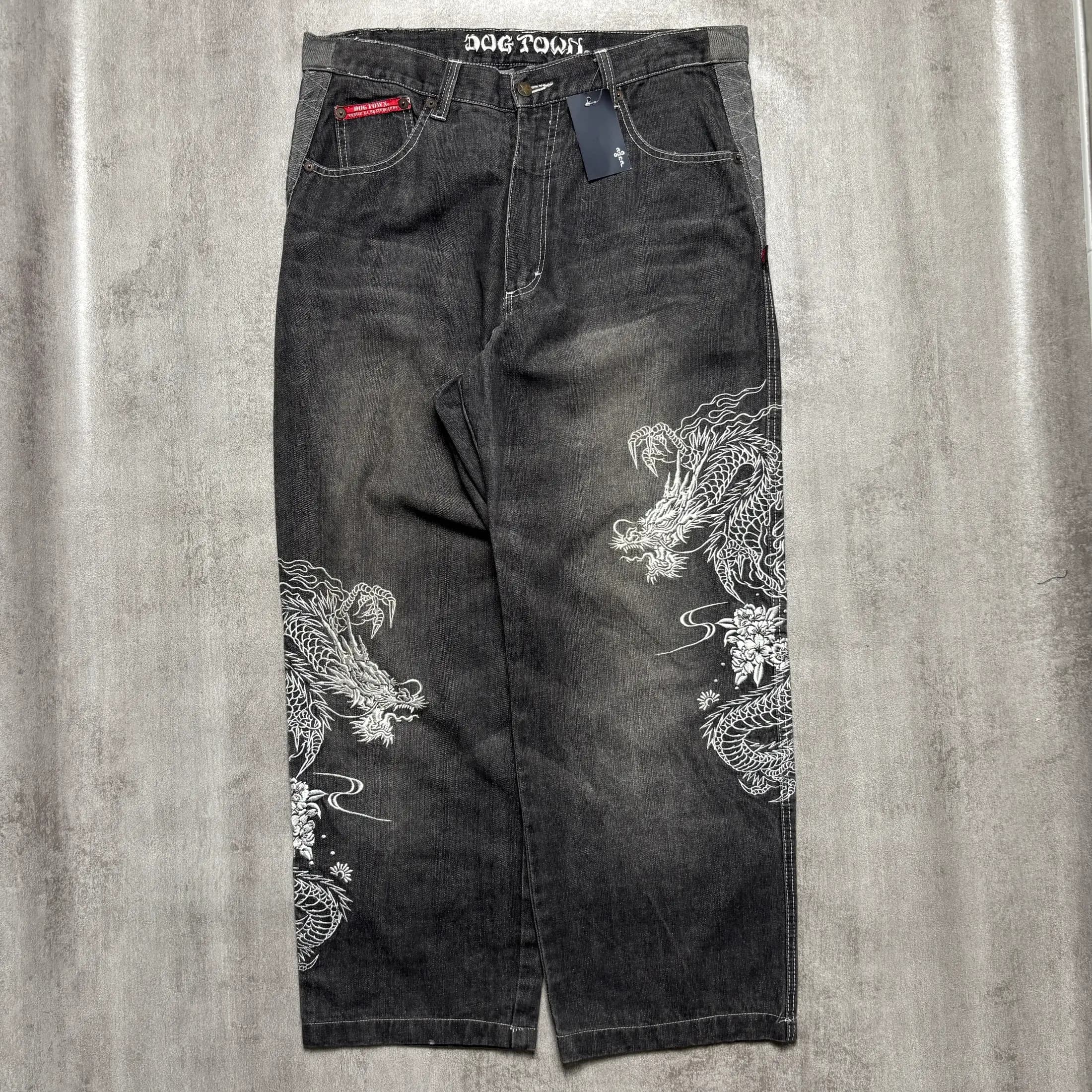 DOG TOWN EMBROIDERY DRAGON DOUBLE SIDE JEANS