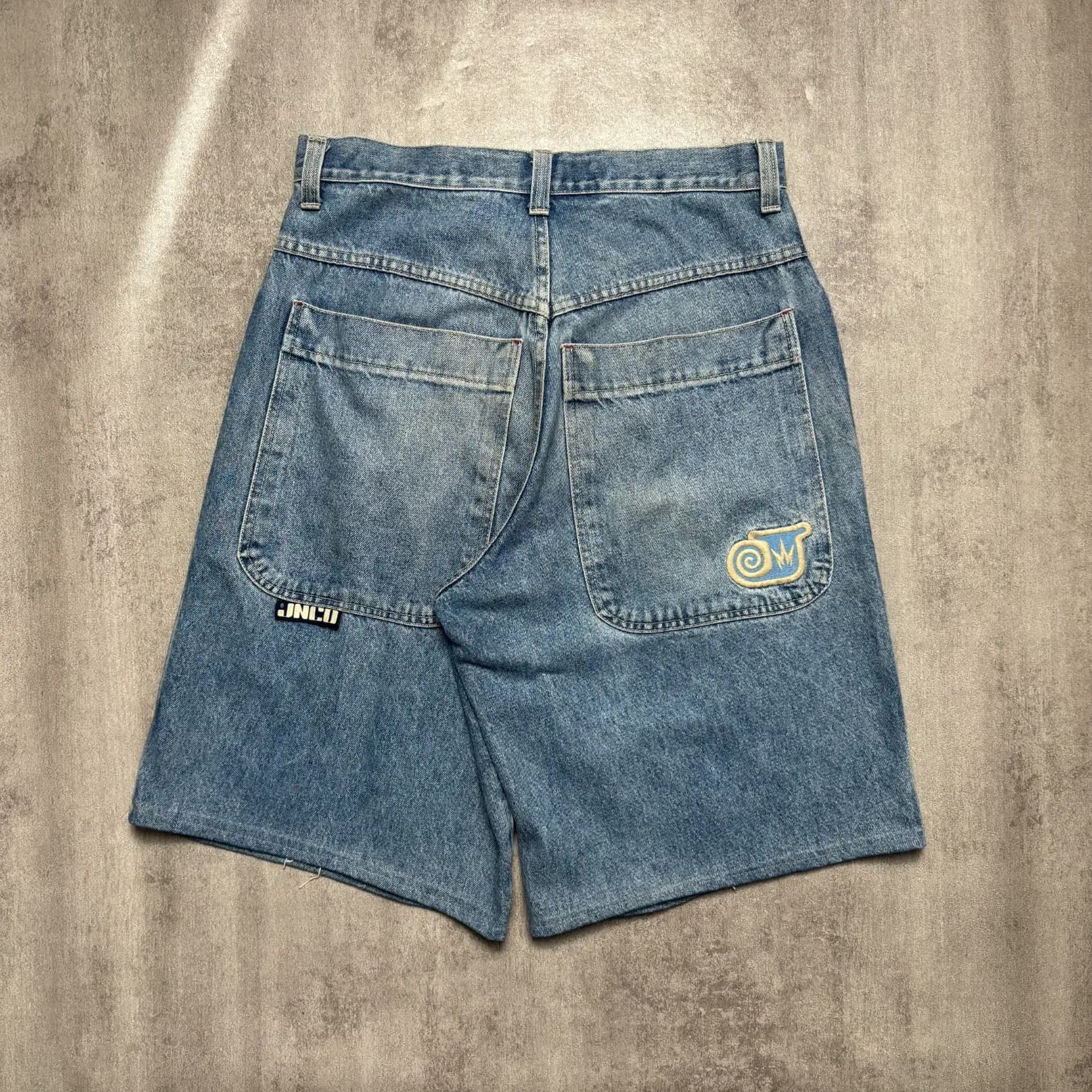 RARE JNCO TWIN CANNON JORTS BLUE
