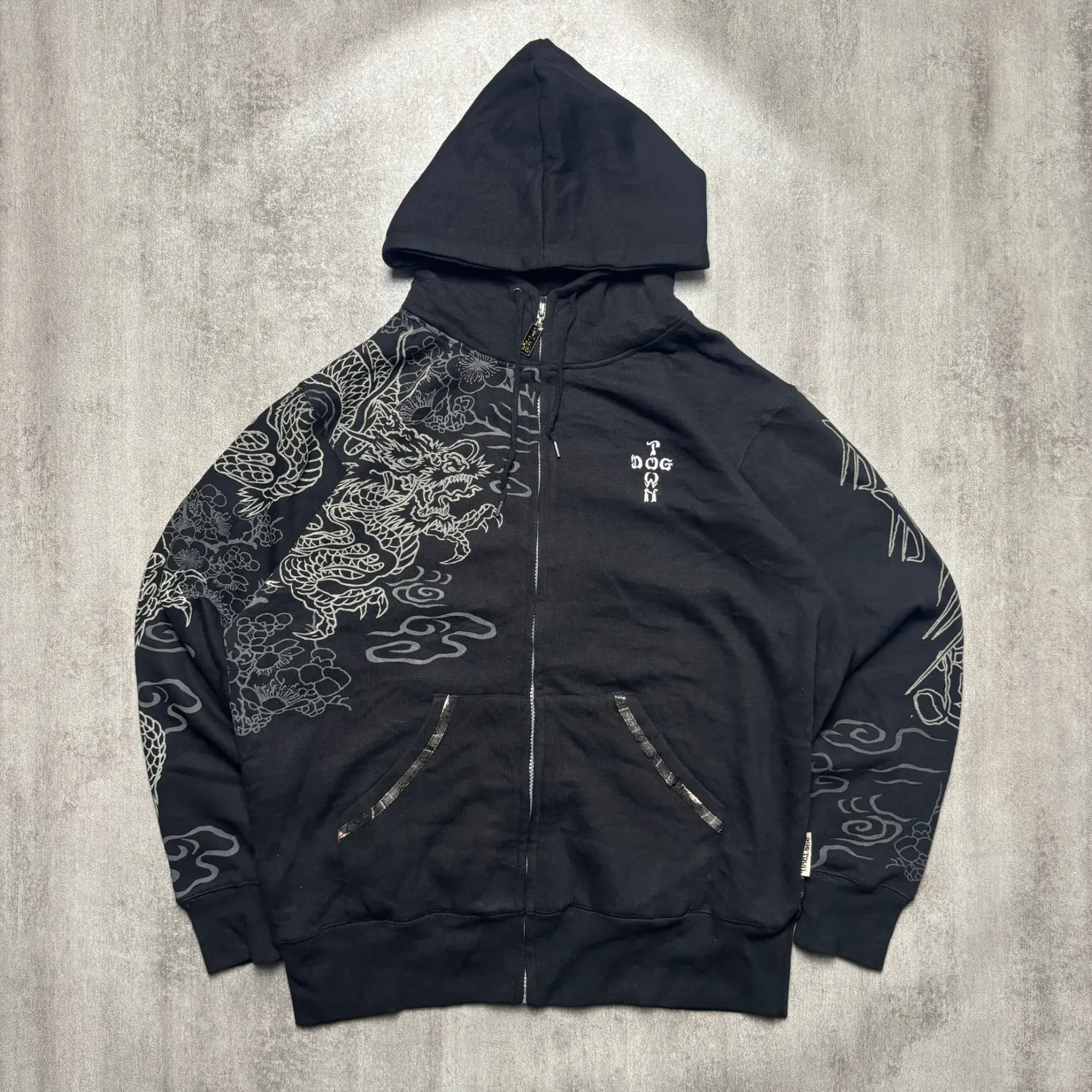 DOG TOWN DRAGON ART HOODIE BLACK