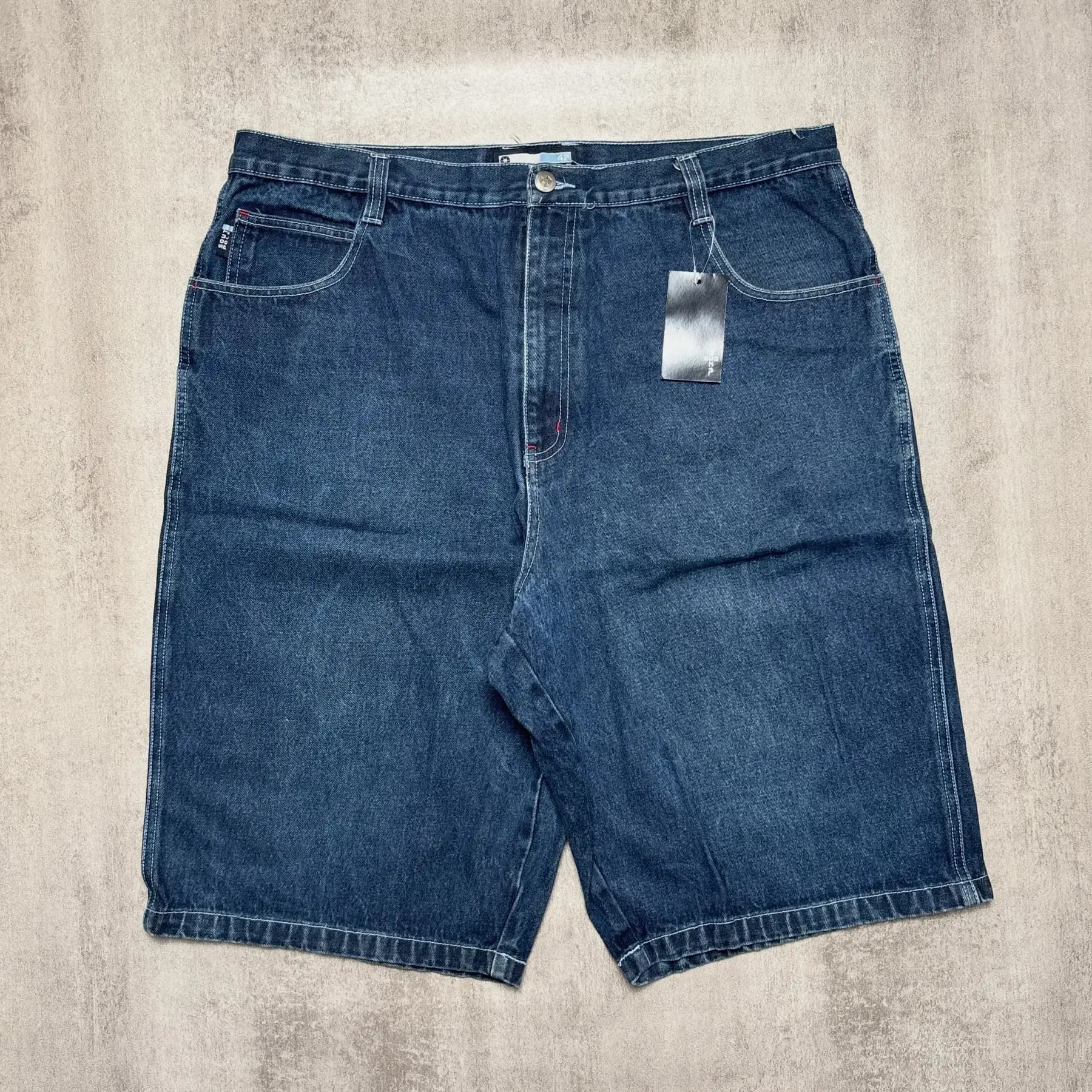 SOUTHPOLE BLUE TAB JORTS detail view