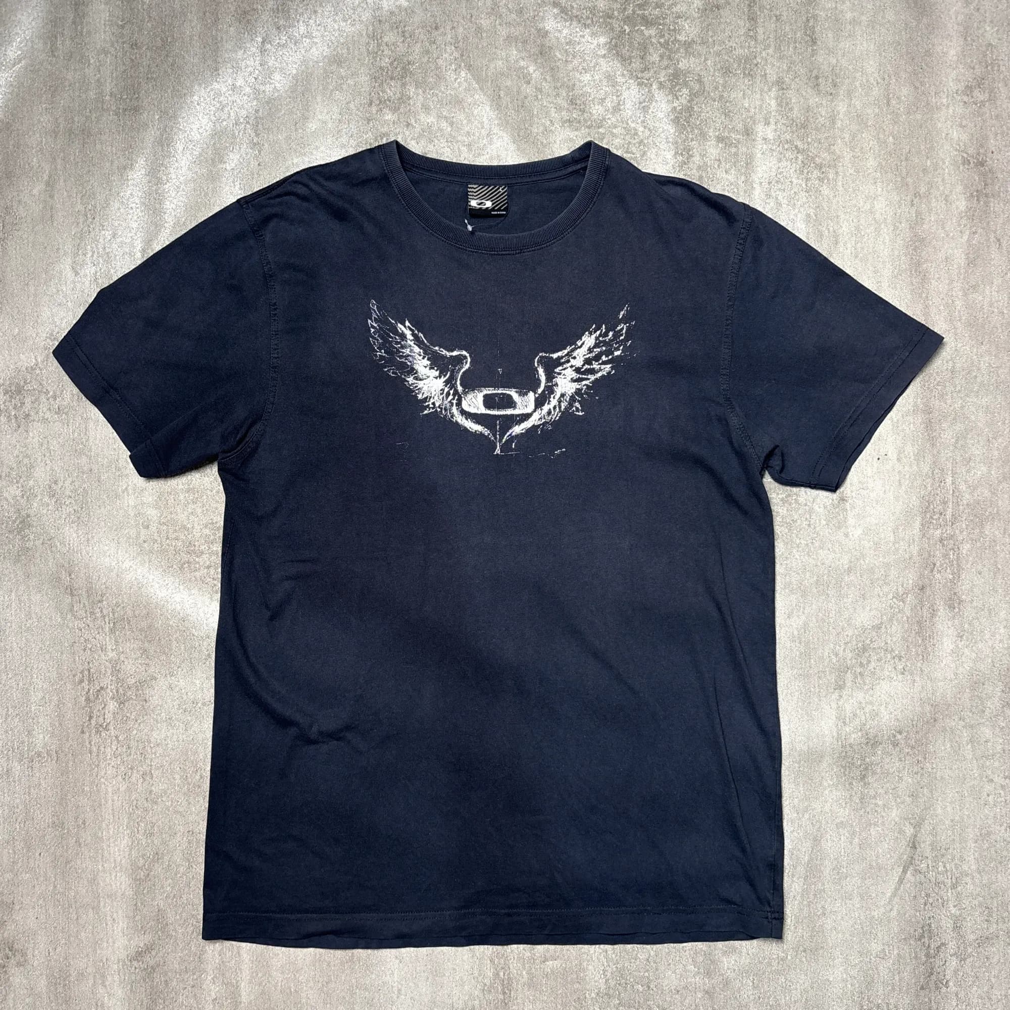 Y2K OAKLEY SOFTWARE WINGS CENTRE LOGO NAVY