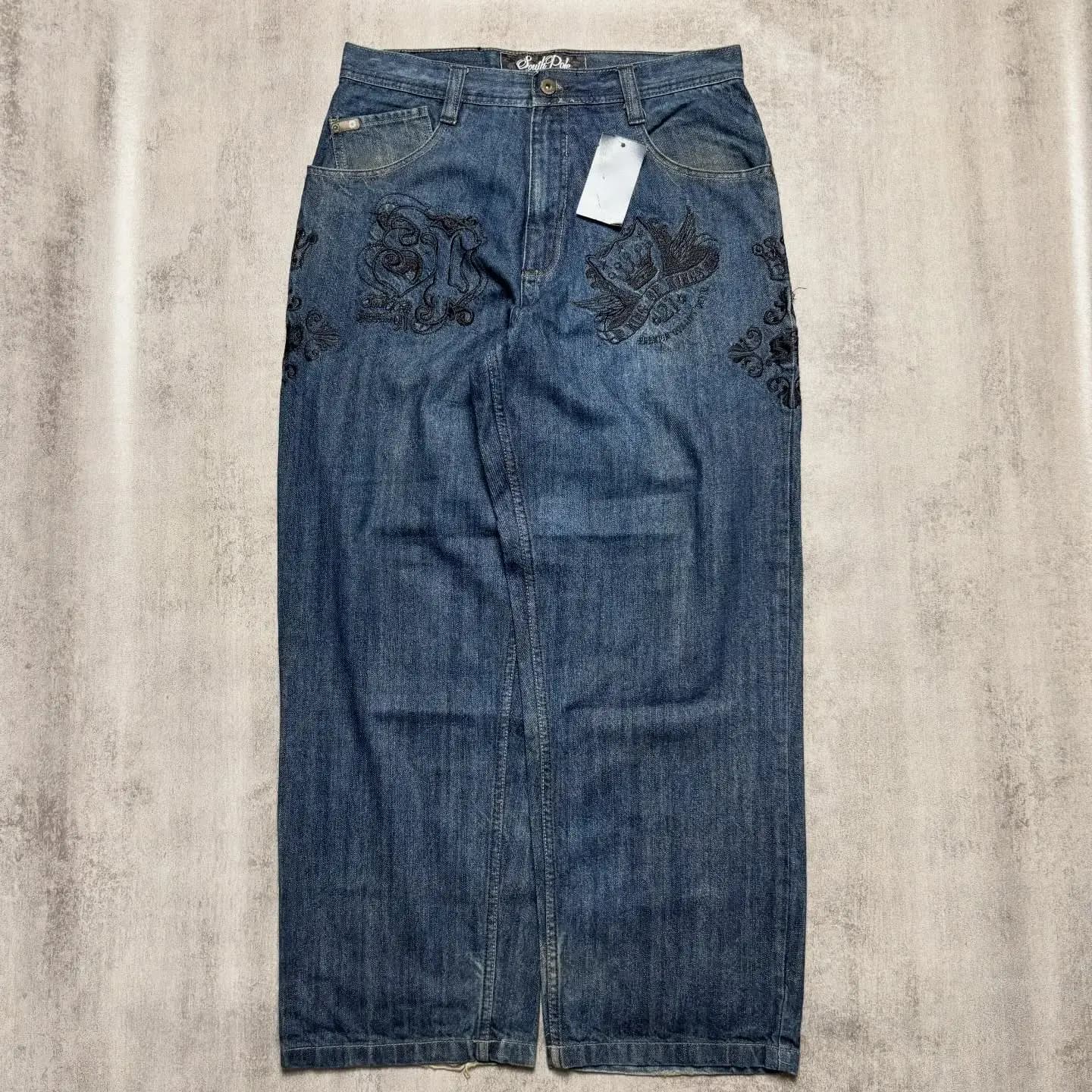 RARE SOUTHPOLE KING OF KINGS ART EMBROIDERY JEANS