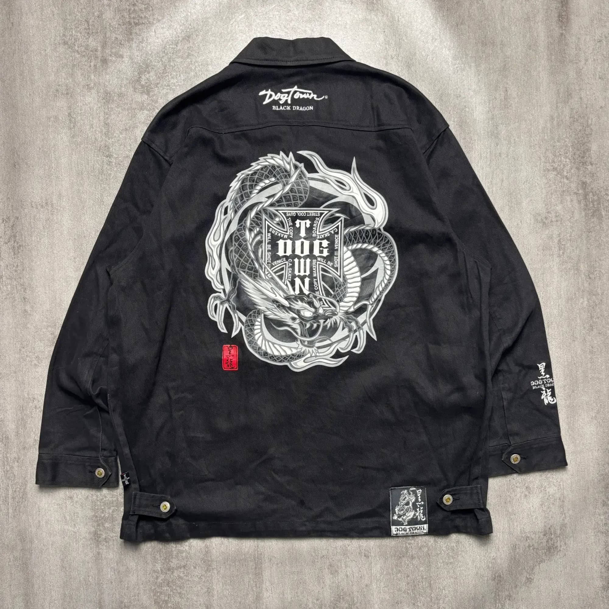 DOG TOWN DRAGON ART CANVAS ZIPPER JACKET