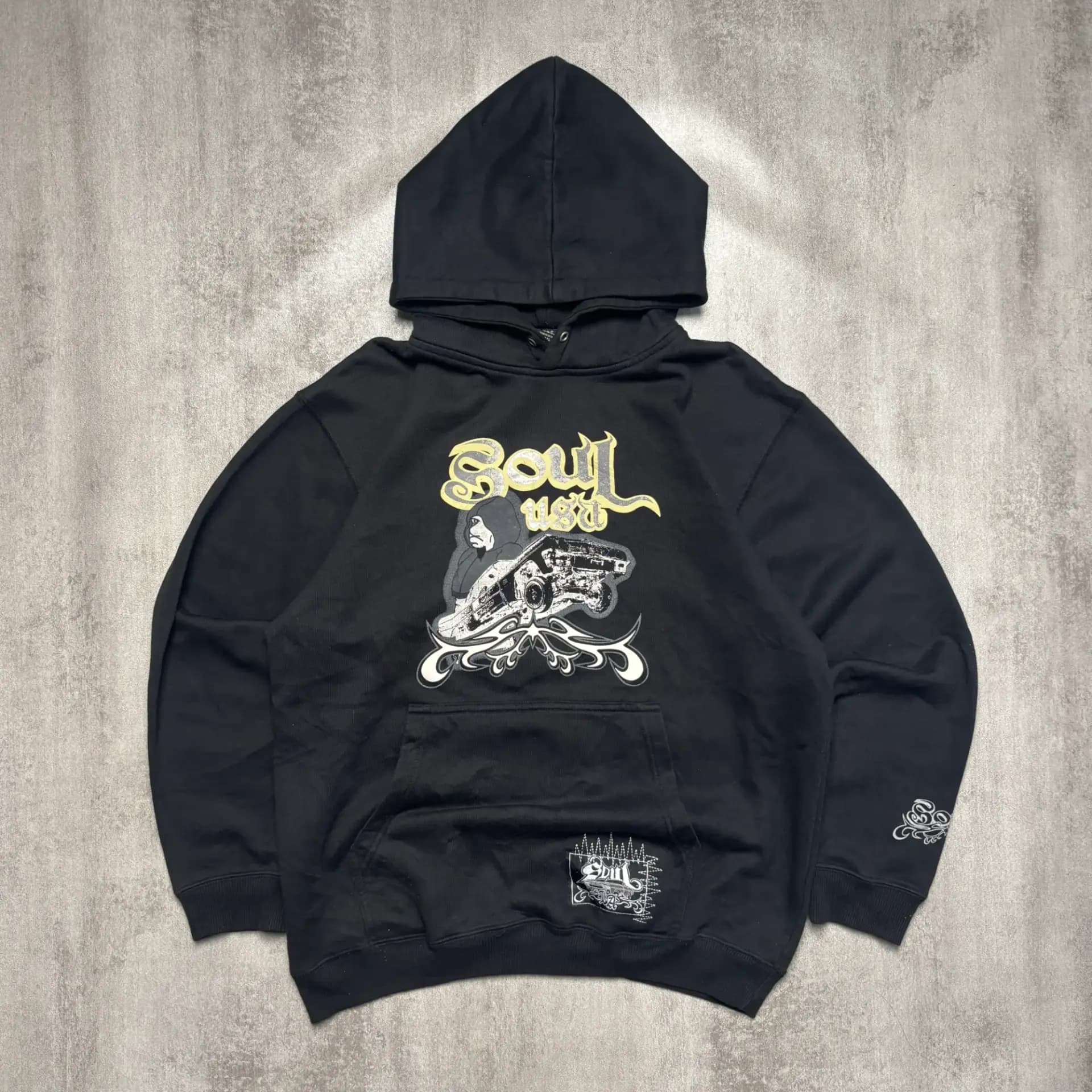 SOUL USA GRAPHIC HOODIE BLACK