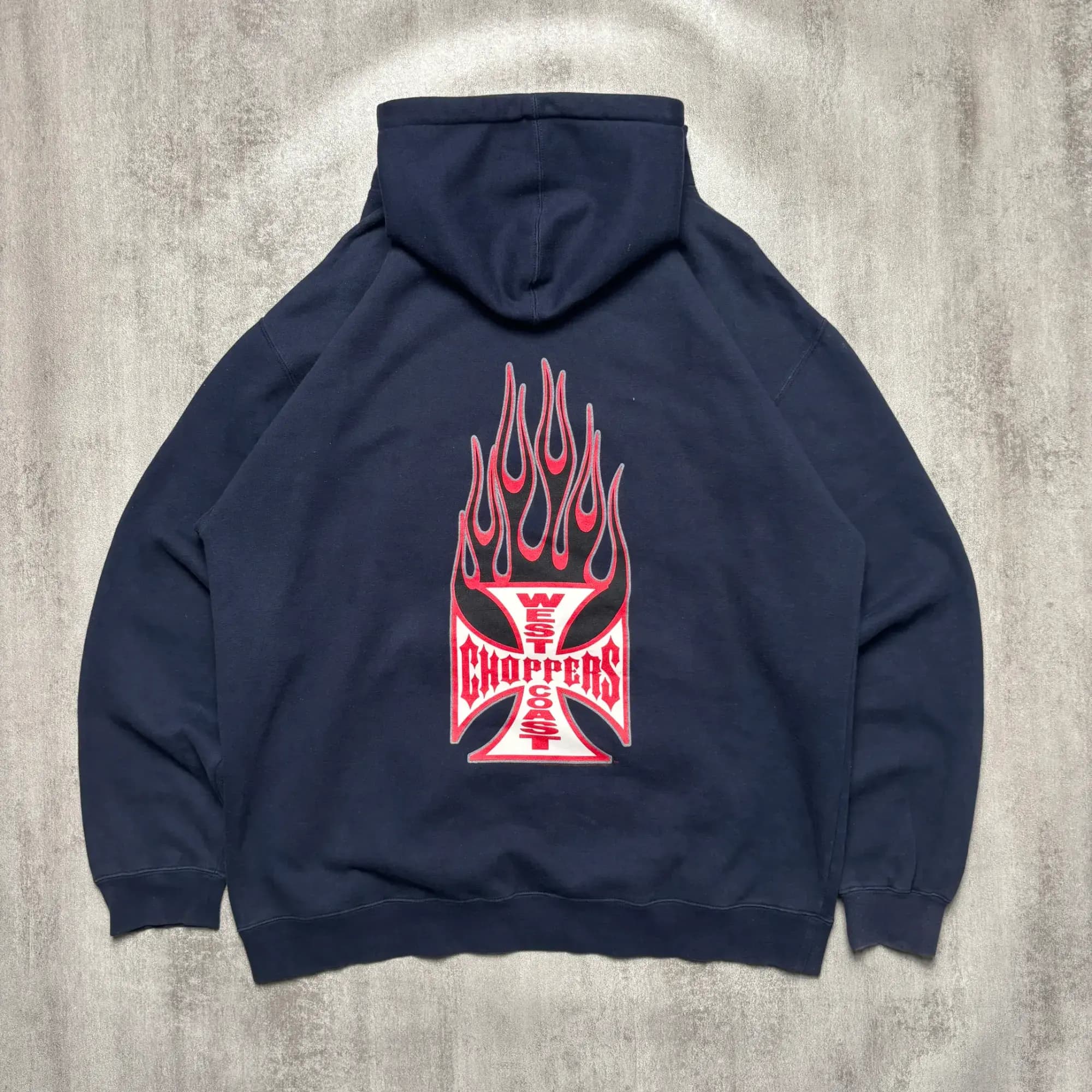 2003 WEST COAST CHOPPERS FLAME OG HOODIE NAVY